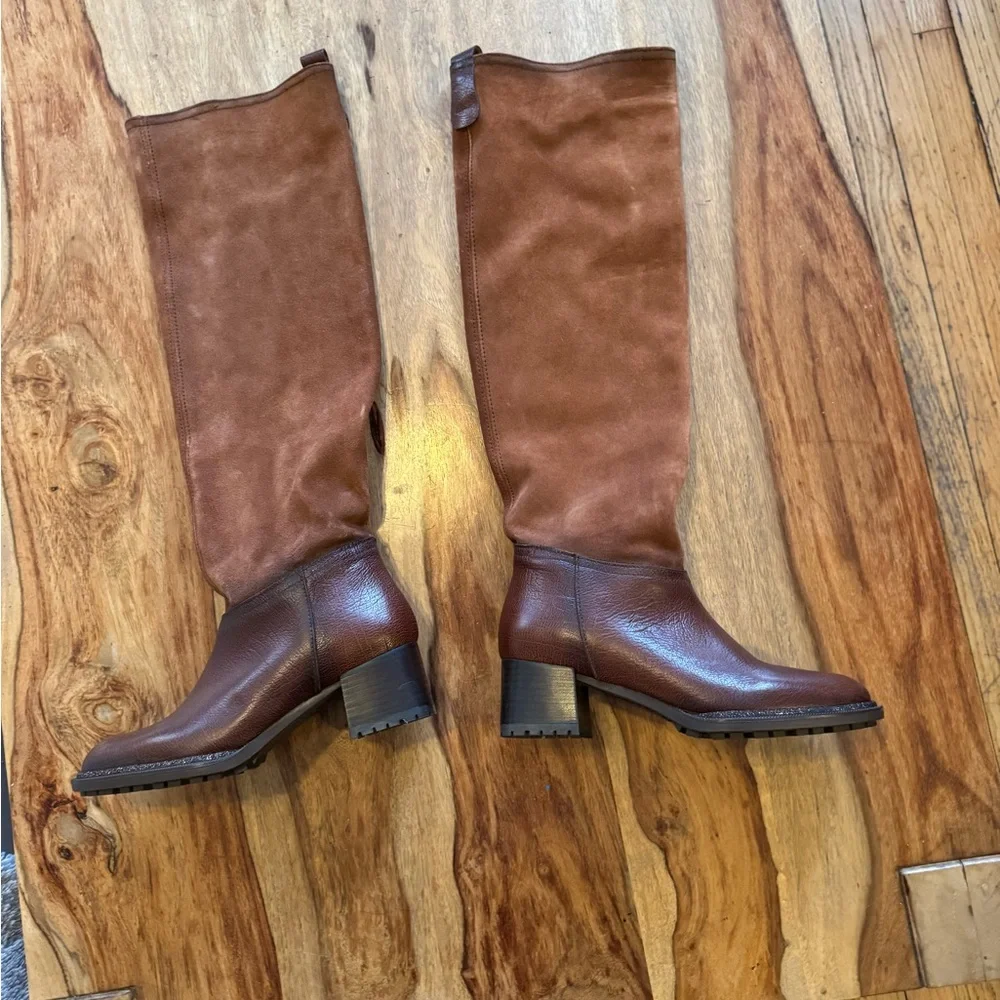 Brand new Hispanitas Brown Leather Knee-High Boots size 36 - Picture 2 of 8
